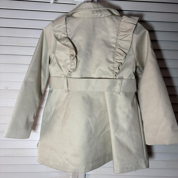 Three-Piece Girls Tahari Coat, Sleeveless Top, Leggings 3T Beige - Picture 4 of 13